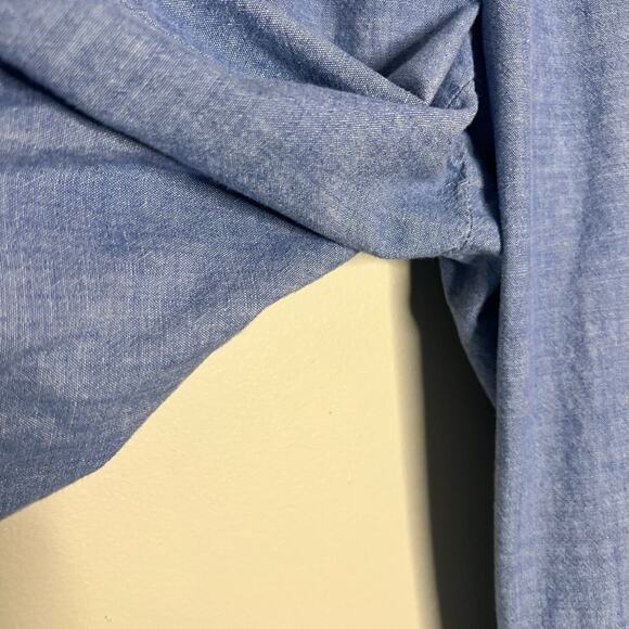 Talbots Pants Size 8 Womens Blue Chambray Straight Leg Pull On Cotton - Picture 4 of 7